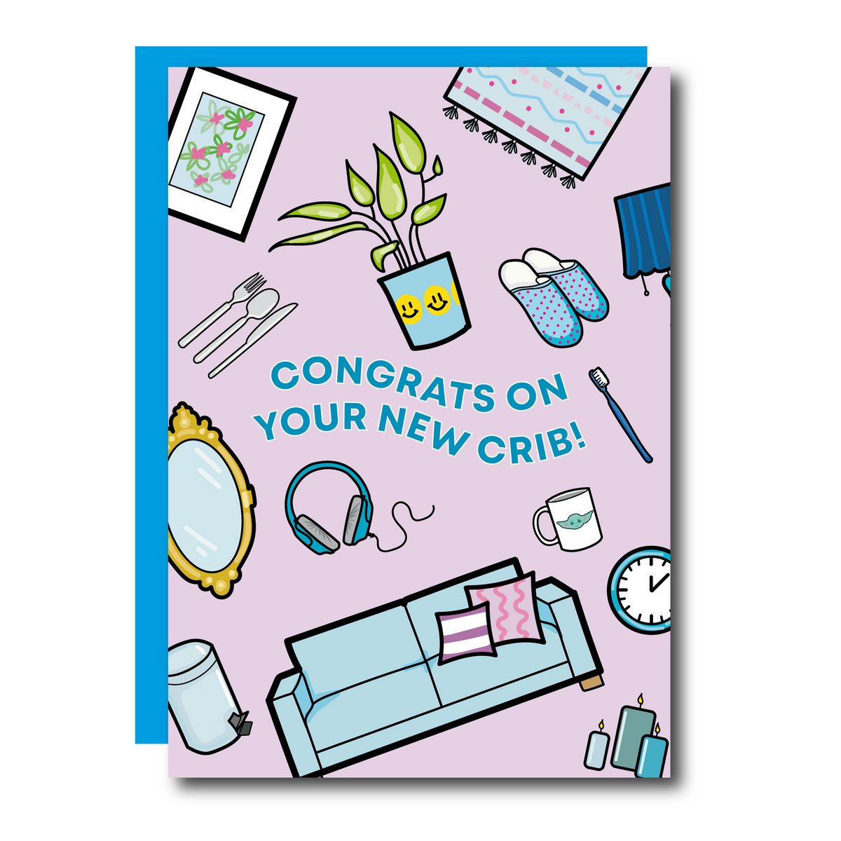 Gefeliciteerd met je nieuwe wieg-wenskaart