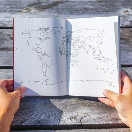 Reisverslag/notitieboekje van gerecycled papier