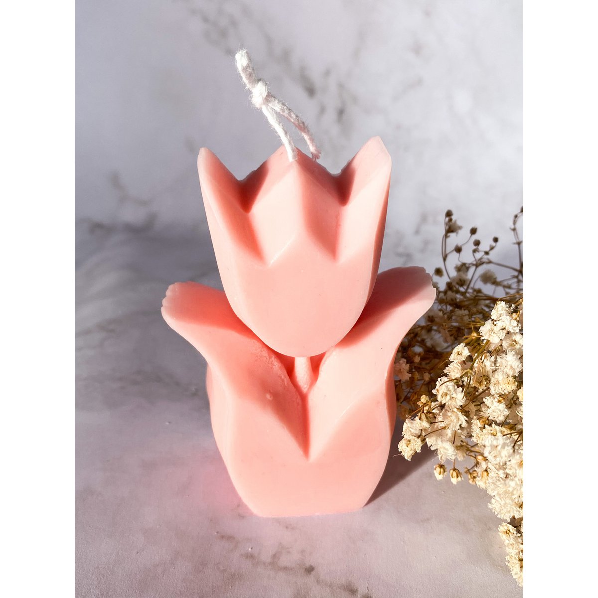 Tulpenkaars handgemaakt van koolzaadwas