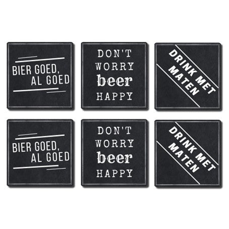 Onderzetters bier set van 6